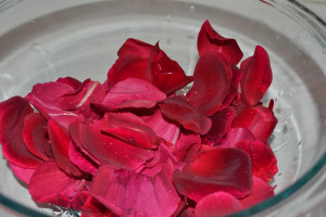 Petals in bowl