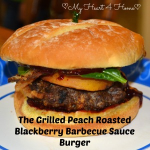 The Grilled Peach Roasted Blackberry Barbecue Sauce Burger 2014