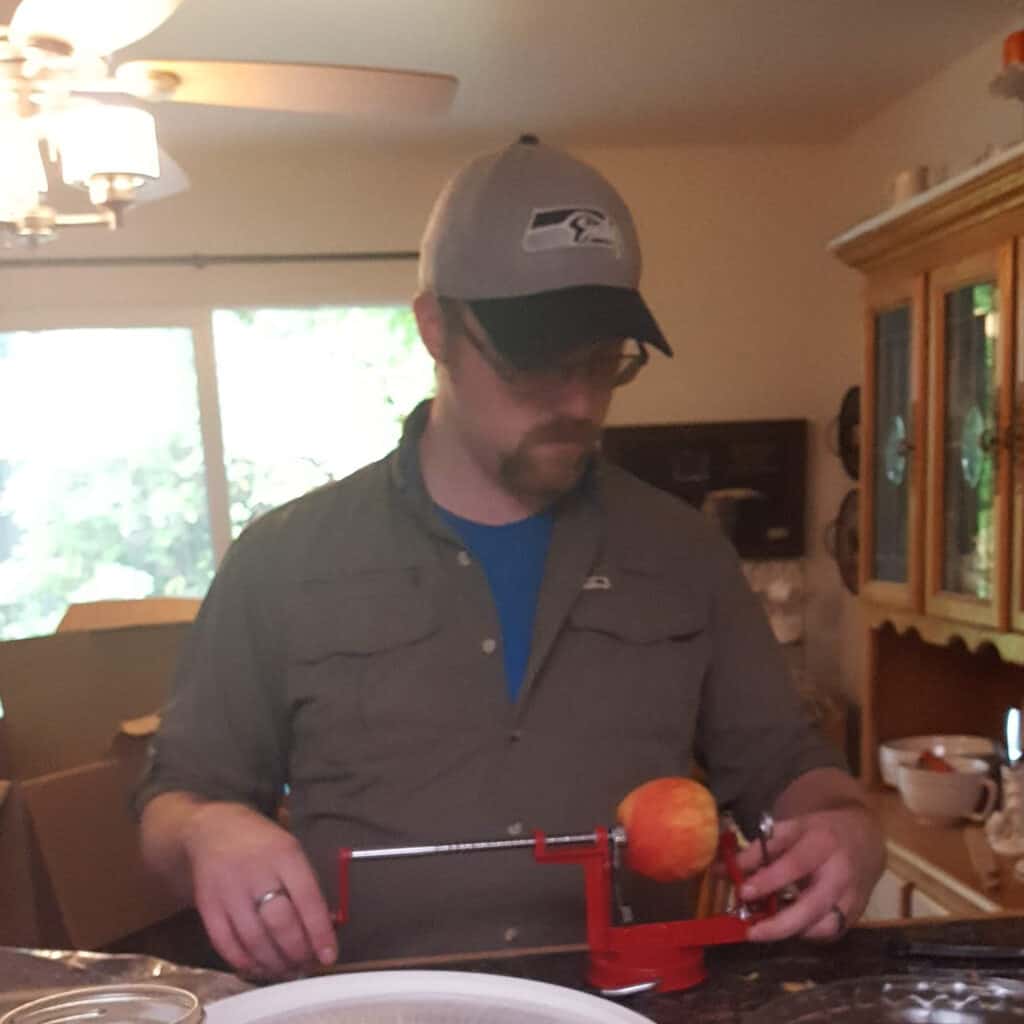 Canning - Ryan Peeling Apples